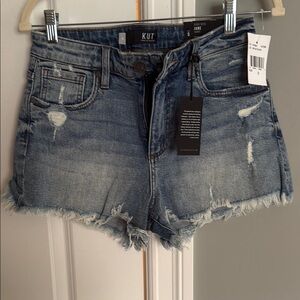 Kut from the Kloth Frayed Light Blue Denim Shorts